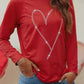 Rhinestone Red Heart Sweatshirt