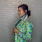 Sequin Multi-Colored Blazer w/Faux Fur Collar