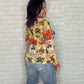 Vintage Rodeo Western Print Mesh Top