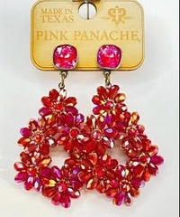 Fuchsia Bead Chandelier Earring