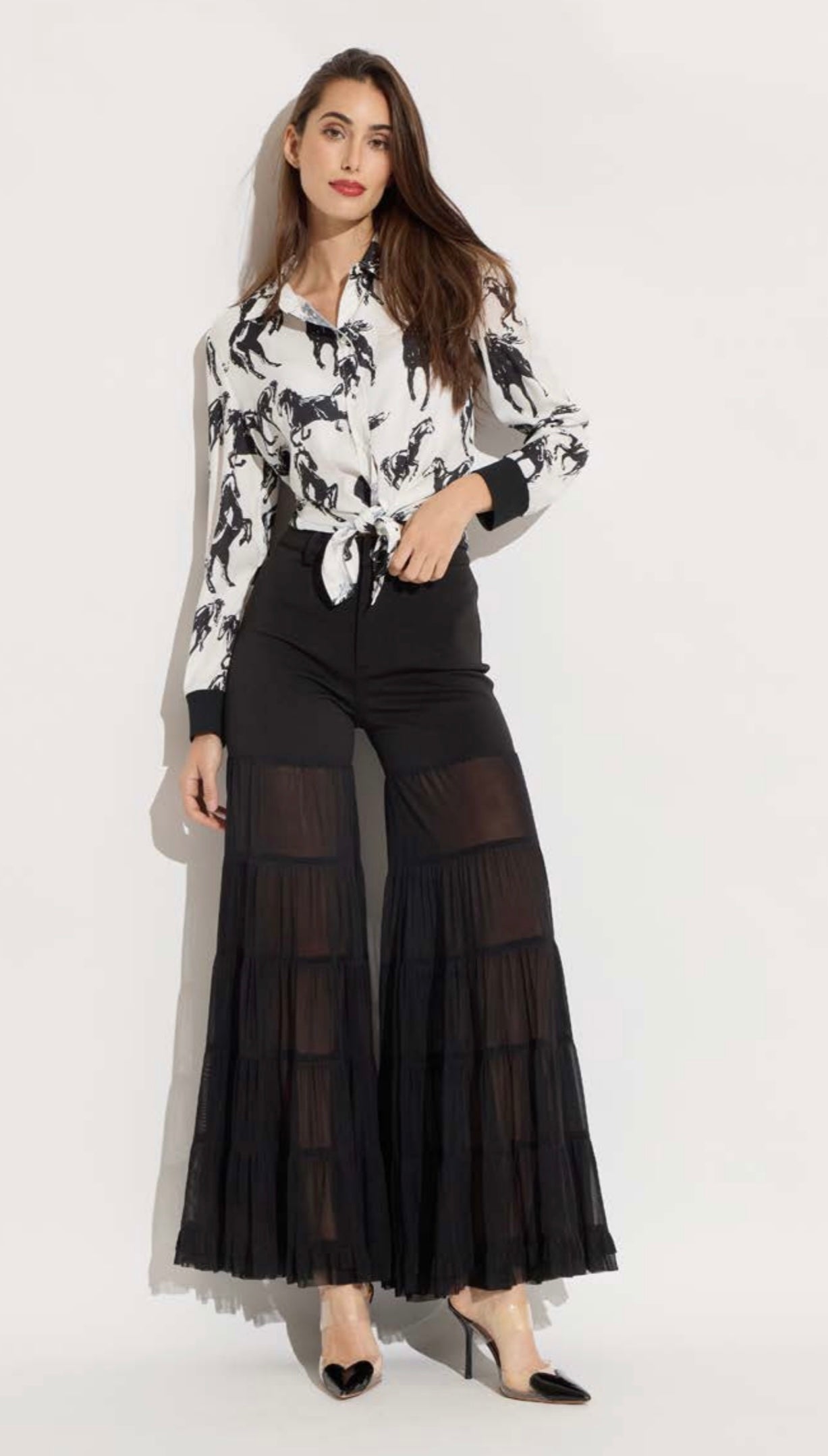 Mesh Tiered Pants