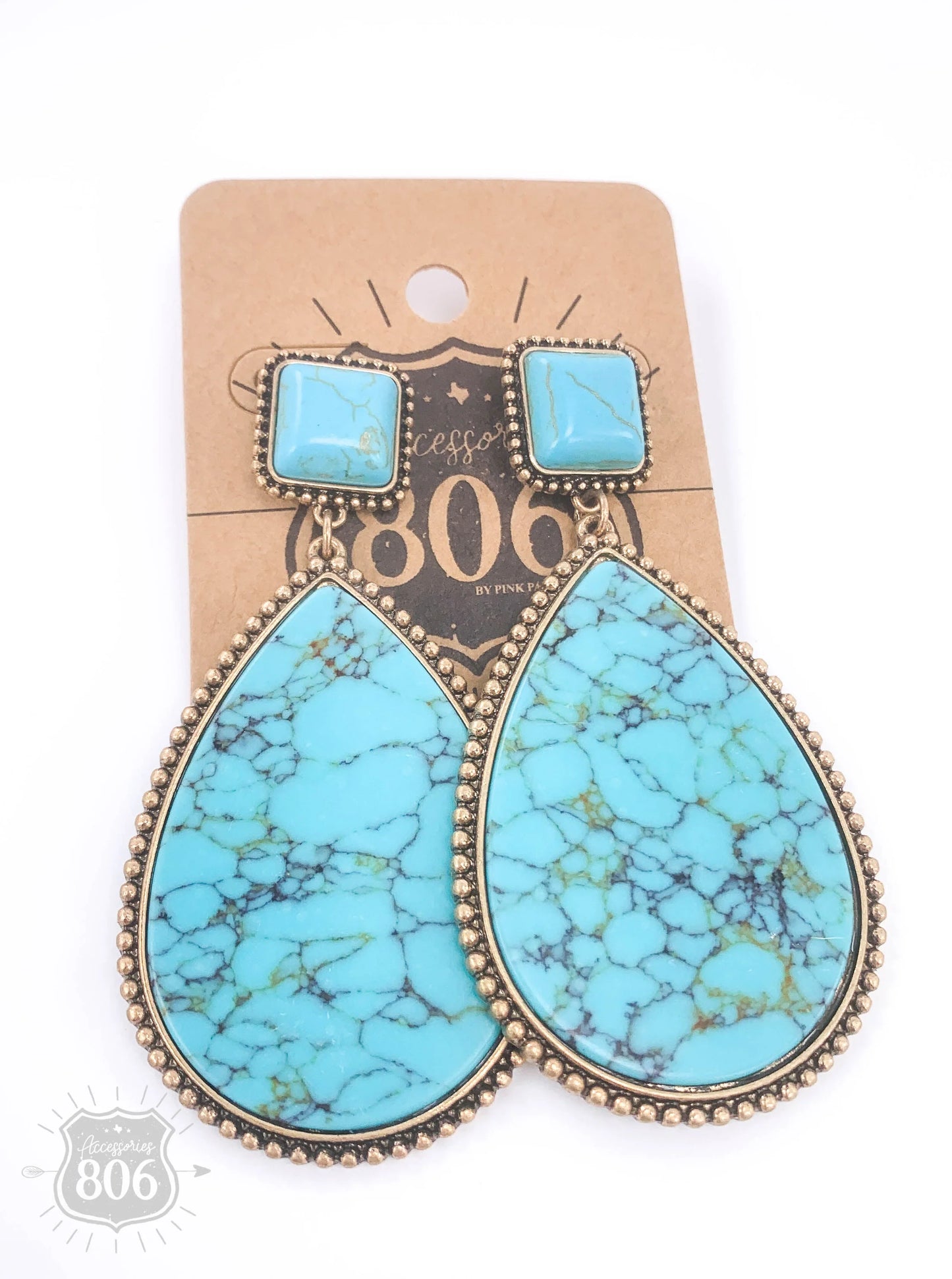 Solid Stone Teardrop Earring