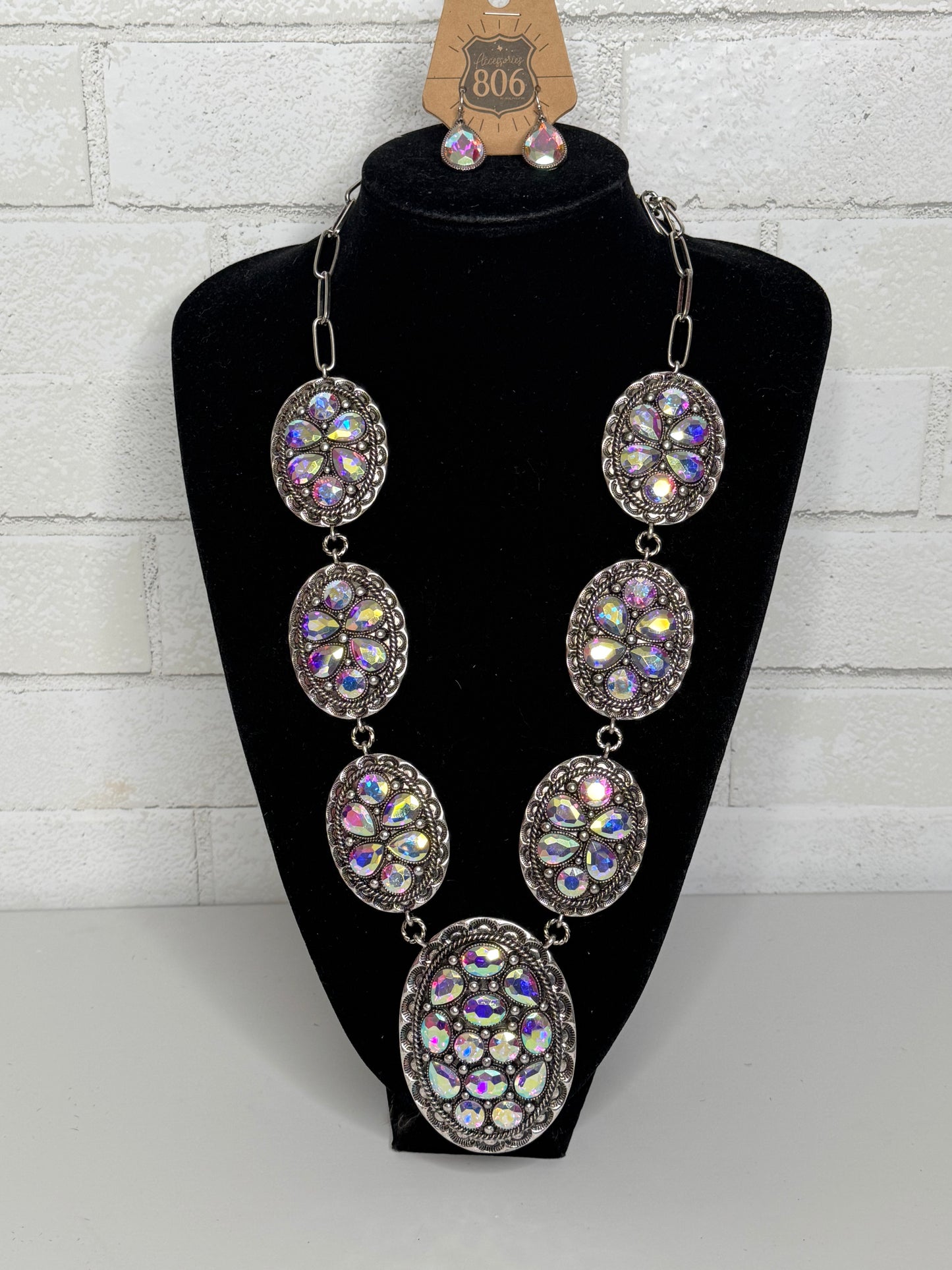 AB Rhinestone Necklace Set