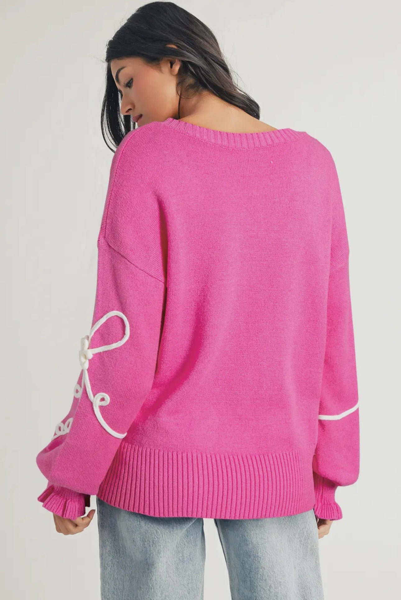 Pretty Bow Pink Sweater