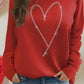 Rhinestone Red Heart Sweatshirt