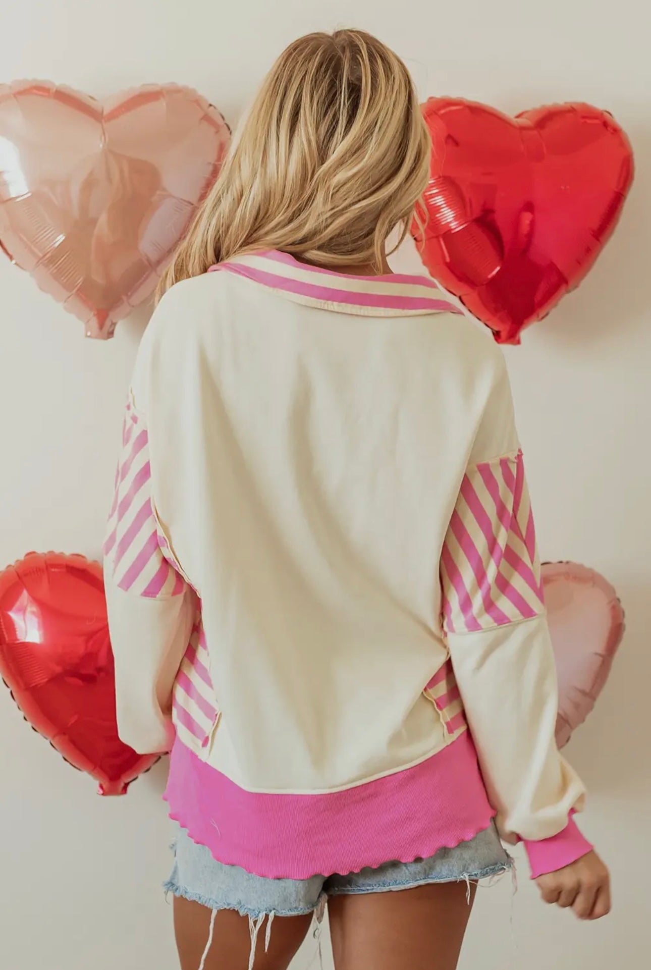 The Sequin Heart Candy Striper Top