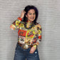 Vintage Rodeo Western Print Mesh Top