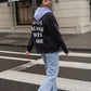 GOD is Always with Me Denim Jacket