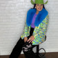 Sequin Multi-Colored Blazer w/Faux Fur Collar