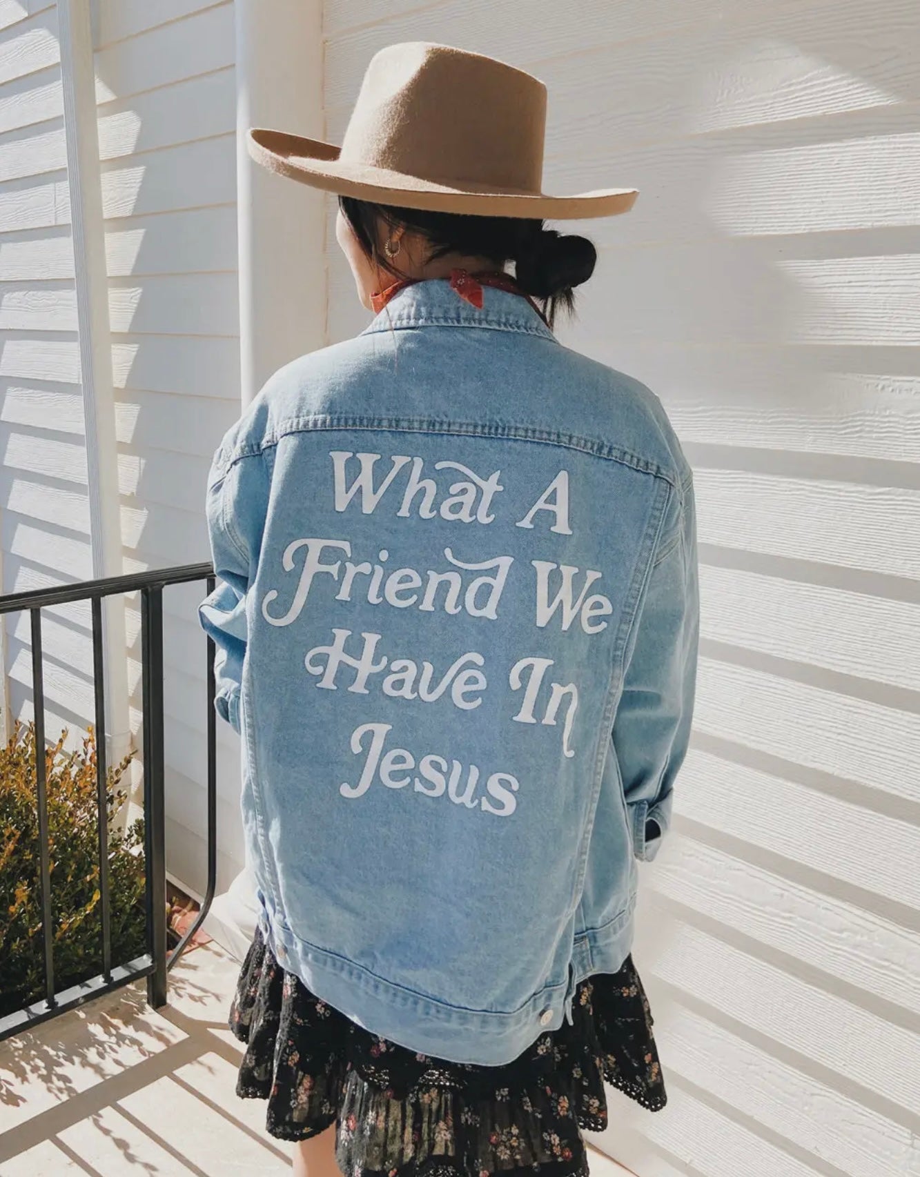 What A Friend in JESUS Denim Jacket