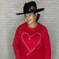 Rhinestone Red Heart Sweatshirt