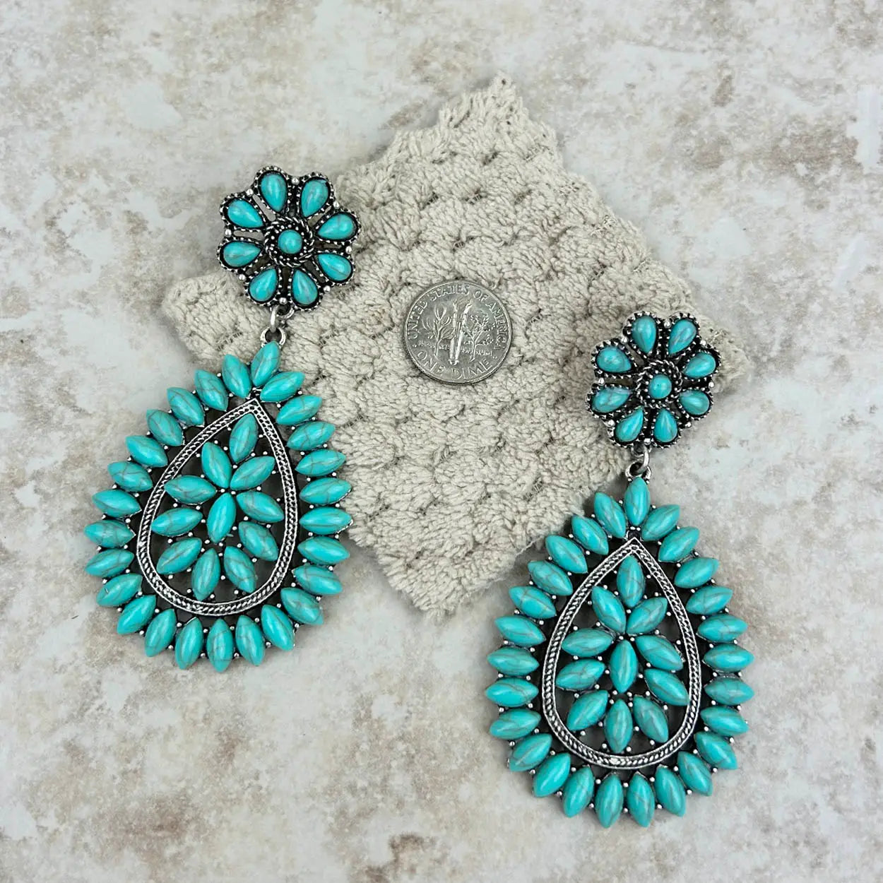 Turquoise Teardrop Post Earrings