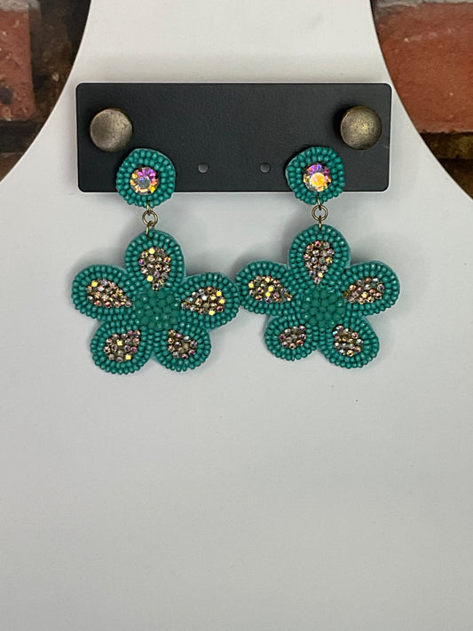 Beaded Flower Earrings