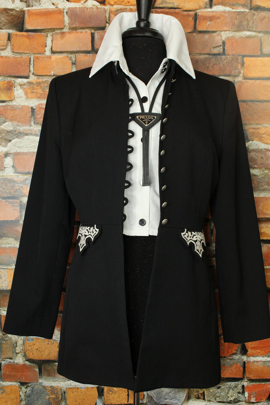 Vintage Long Blazer with Embroidery