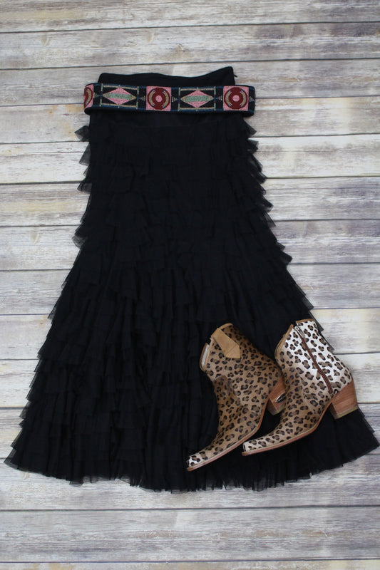 Black Ruffle Skirt